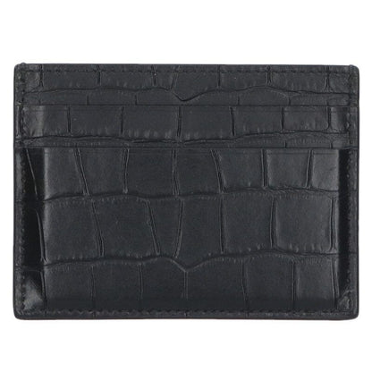 Balenciaga 594309 Logo Print Leather Card Case Men's