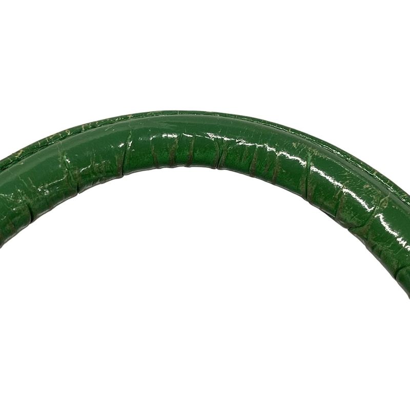 Balenciaga Handbag Hourglass Top Handle Small 593546 Green Shape Pressed Leather