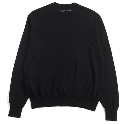 Balenciaga 524992 99% Virgin Wool Logo Embroidery Crew Neck Light Hand Knit