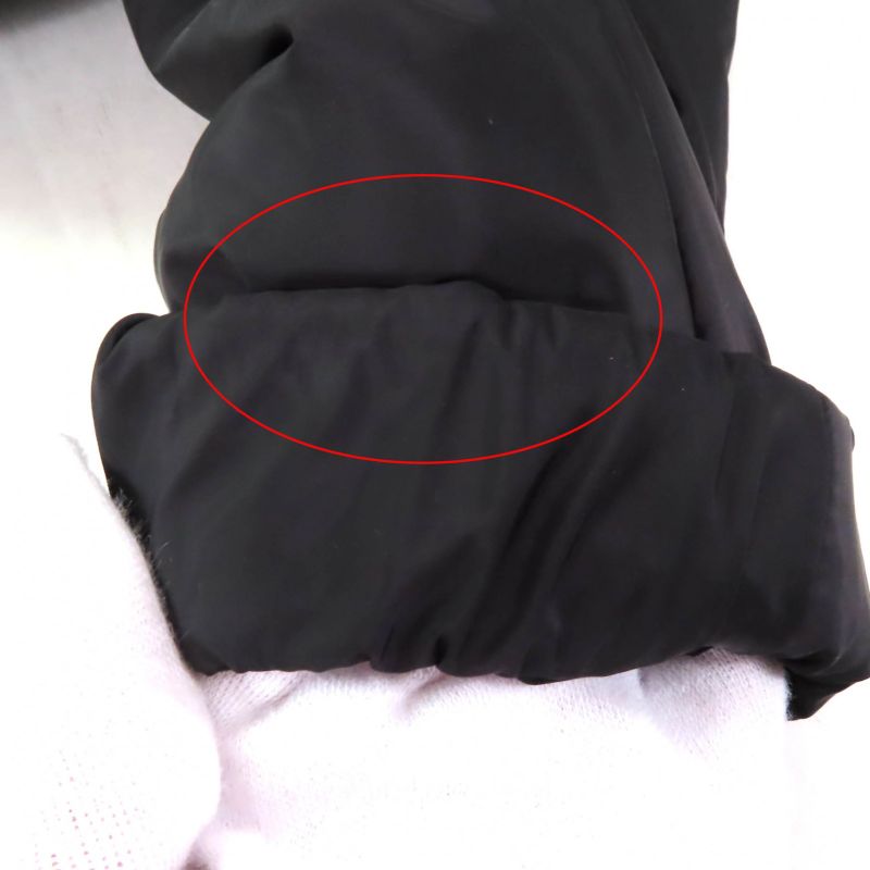 Prada 290545 Triangle Logo Zip Up Down Jacket Outerwear Black 42 Women