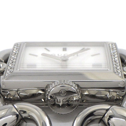 Gucci Watch Signoria 1163/ya116307 Horsebit Motif Diamond Bezel Square White