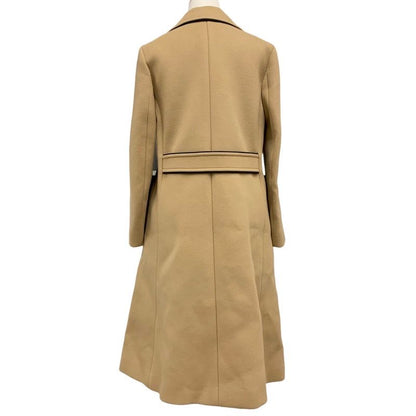 Gucci Single Breasted Coat Outer Chester Long Wool Beige Black