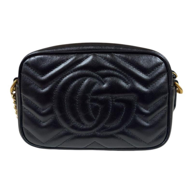 Gucci GG Marmont Shoulder Bag Leather 448065 Black Ladies Gucci  Gucci