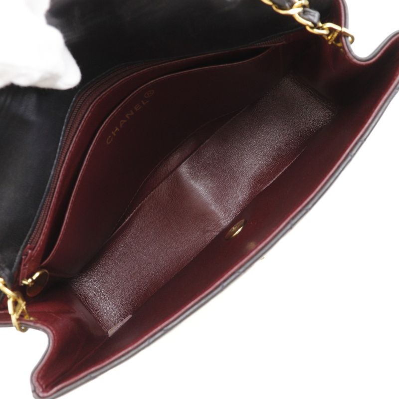 Chanel Chain Shoulder Diana A01165 Lambskin Black Ladies Shoulder Bag