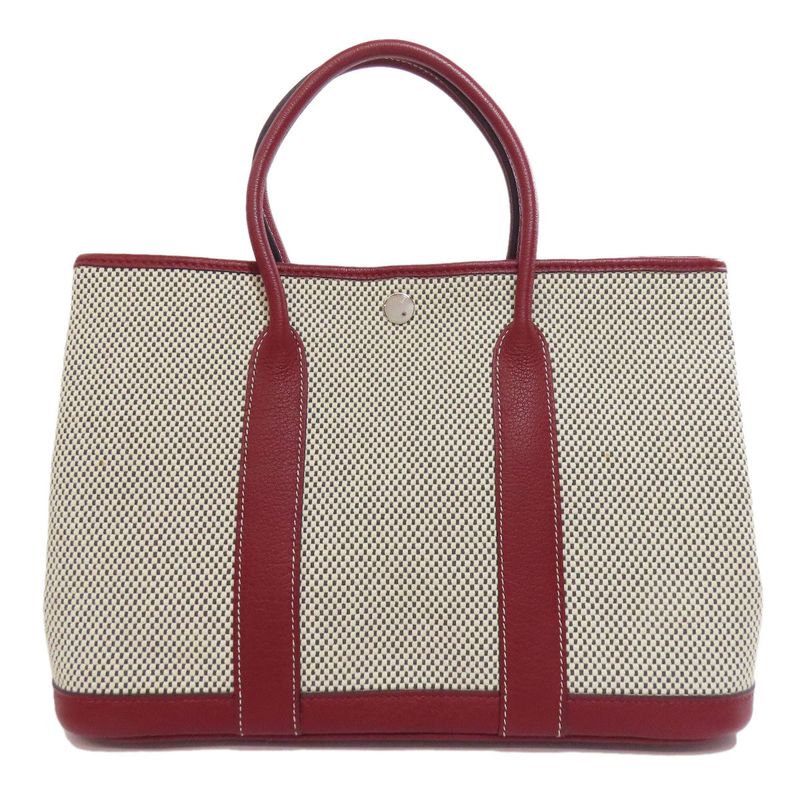 Hermes Garden Party TPM Handbag Canvas Ladies