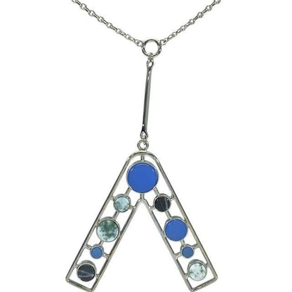 Christian DIOR Necklace Jewelry Accessories Small Metal Silver Multicolor