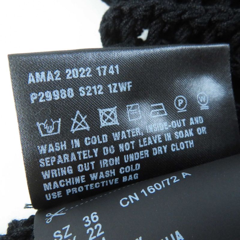 Prada 23SS P29980 Cotton Triangle Logo Embroidery Mesh Cropped Sleeveless Top/