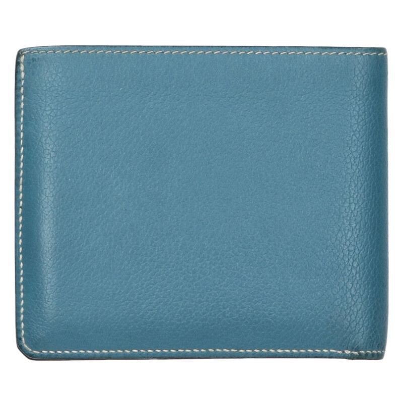 Hermes H Sériere Compact W Engraved Leather Bifold Wallet For Men