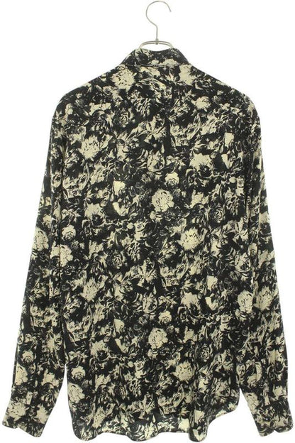 Saint Laurent Paris 20SS 646850 Y2e34 Total Flower Silk Long Sleeve Shirt Men 39