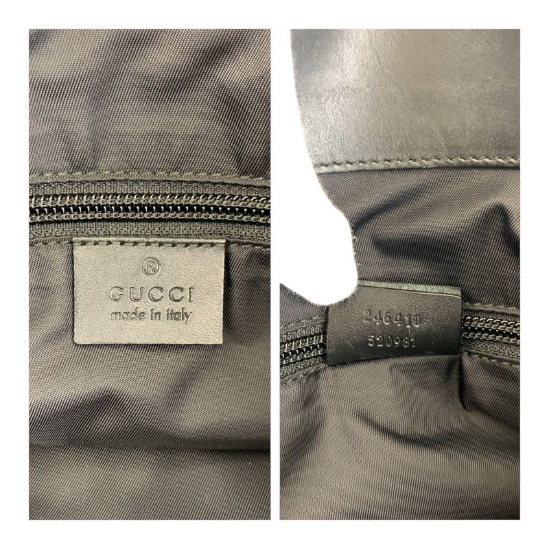 Gucci Sherry Line Black Silver Hardware Nylon 246410 Business Bag Handbag Men