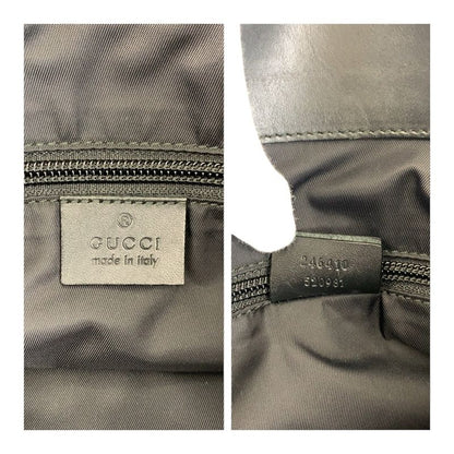 Gucci Sherry Line Black Silver Hardware Nylon 246410 Business Bag Handbag Men