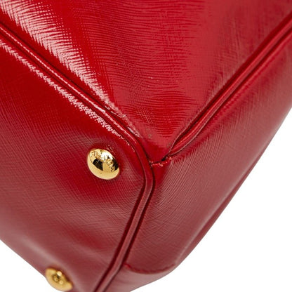 Prada Triangle Logo Plated Galleria Handbag Shoulder Bag 2WAY Bn2274 Red