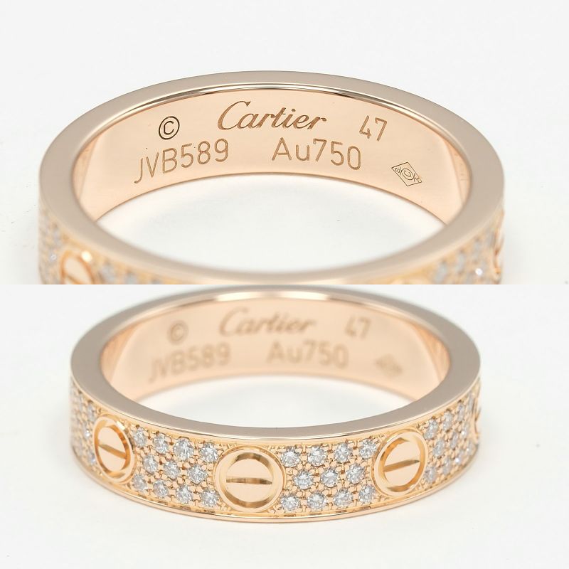 Cartier Love Small 18K Pink Gold And Pavé Diamonds Size 7 Ladies' 3.71g Ring