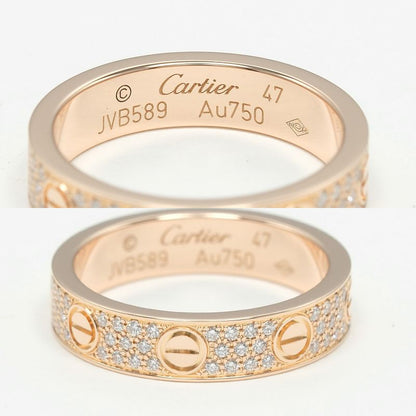 Cartier Love Small 18K Pink Gold And Pavé Diamonds Size 7 Ladies' 3.71g Ring