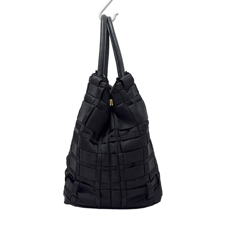Prada Tote Bag - Black Braided Leather