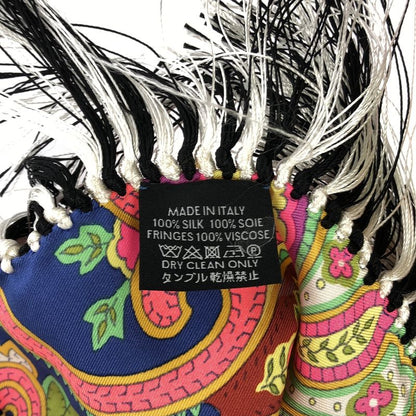 Celine - Silk Paisley Pattern Fringe Large Shawl - Multicolor
