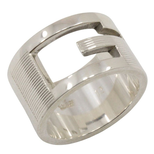Gucci Branded G Wide Ring Silver 925 Size 12 Ladies 10.8g Ring