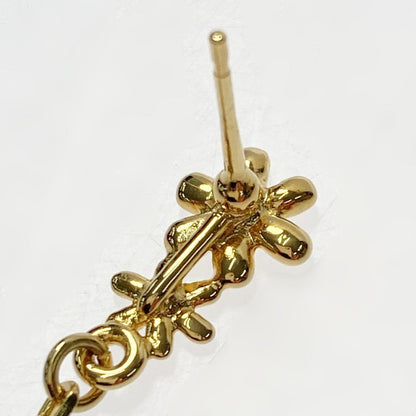 Chanel Cocomark Flower Long Earrings I23a Gold Fake Pearl Rhinestone