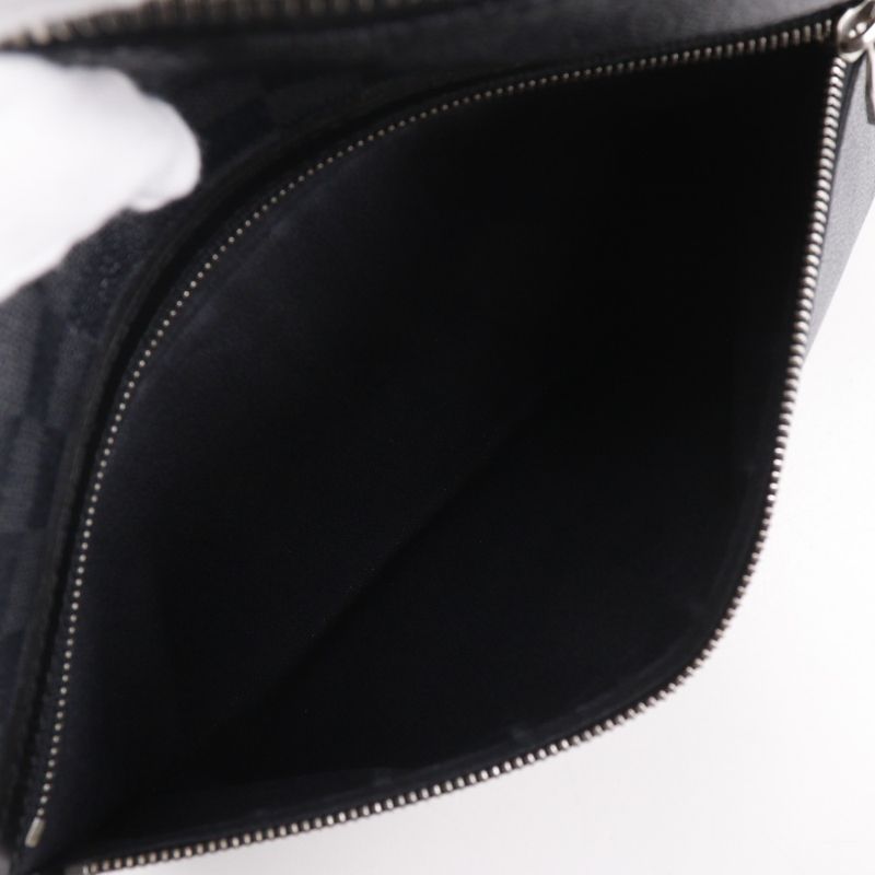 Louis Vuitton Mick MM N40004 Damier Graphite Canvas Black Sr4121 Men's Shoulder