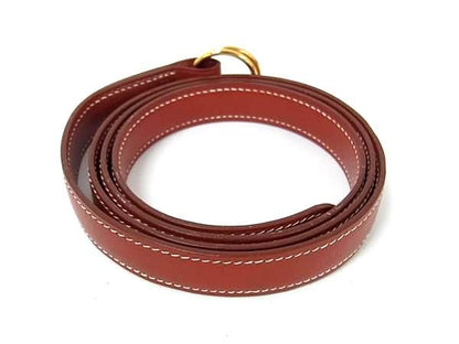 Hermes Pochette Green Box Calf Bag Belt Strap □A Marked Brown Fg9754