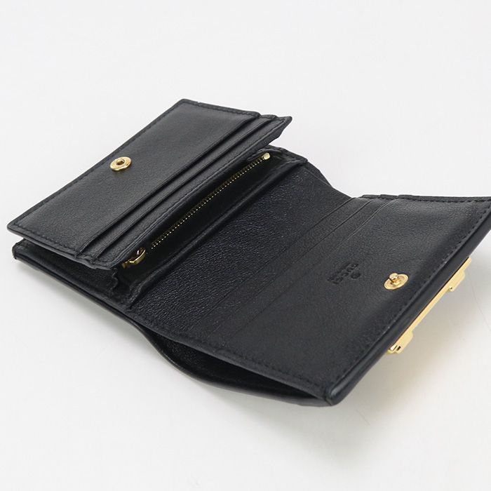 Gucci Card Case Wallet GG Embossed 676150 Bifold Wallet With Coin Purse Leather