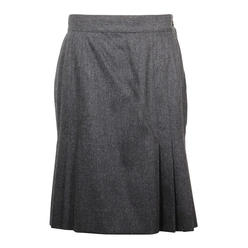 Chanel P03474/v03532 Wool And Silk Gray Women's Skirt