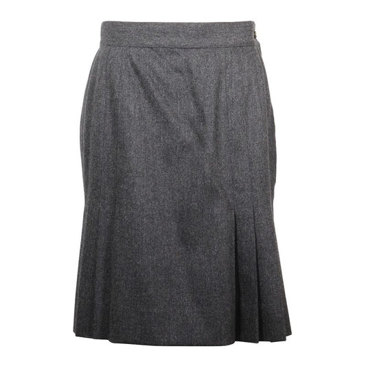 Chanel P03474/v03532 Wool And Silk Gray Women's Skirt