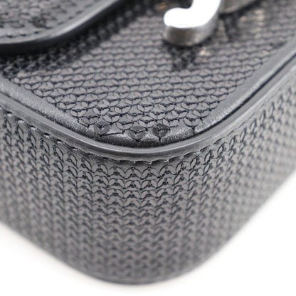 Celine Mini Triomphe 2WAY Clutch Leather X Sequins Black Ladies Shoulder Bag