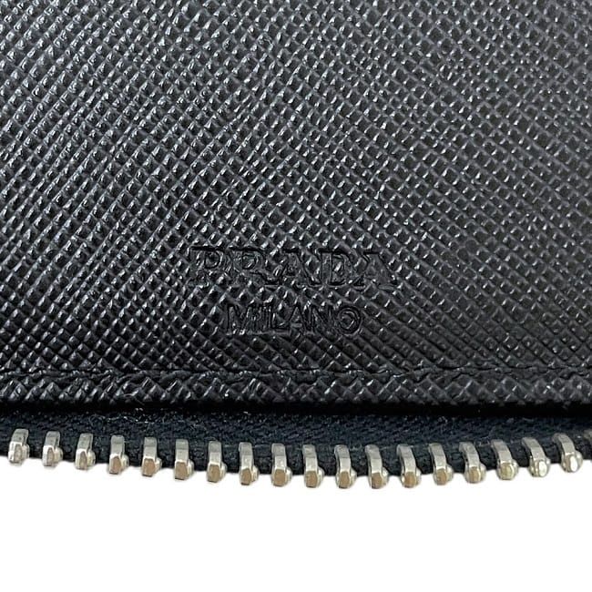Prada Round Zipper Long Wallet Black NERO 2ml220 Excellent Condition