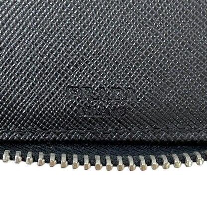 Prada Round Zipper Long Wallet Black NERO 2ml220 Excellent Condition