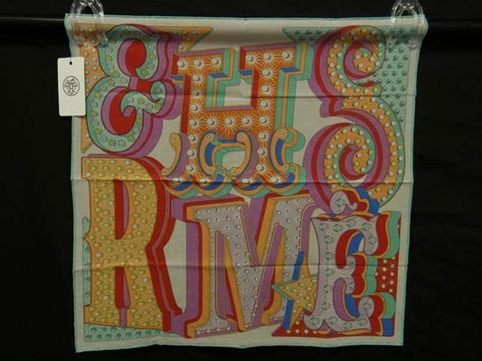 Hermes Electrique 100% Cotton Scarf Handkerchief Pink Aw8702