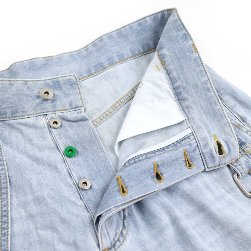 Bottega Veneta 24ss Belted Denim Shorts 771881 V3n60 Light Blue 48