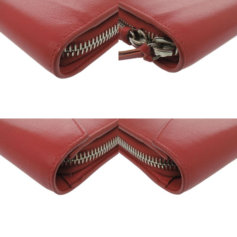 Balenciaga 371661 Calf Leather Red Long Wallet Red 1553 Balenciaga