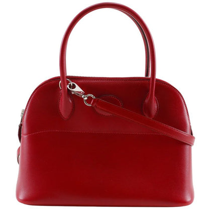 Hermes Bolide 27 2WAY Shoulder Box Calf Rouge Cazac □M Ladies Handbag