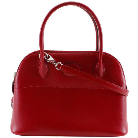 Hermes Bolide 27 2WAY Shoulder Box Calf Rouge Cazac □M Ladies Handbag