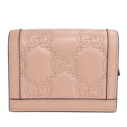 Polar Gucci Bifold Wallet 723786 Ggmatelasse Leather Pink Gold Hardware Small