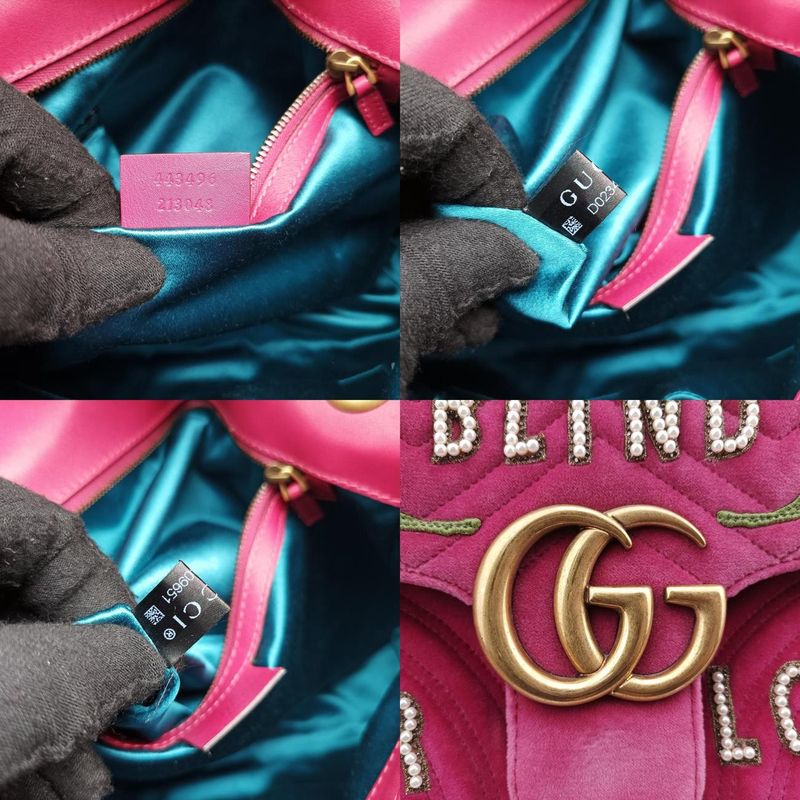 Guccigg Marmont Rose Red Velour 443496 D023409651