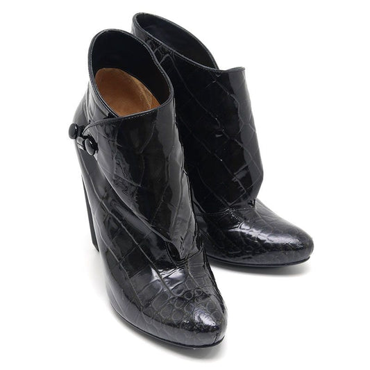 Louis Vuitton LV Short Boots In Croc Shape Stamped 35.5 Black