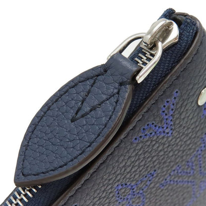 Louis Vuitton Coin Case Pochette Cles Monogram Mahina Navy Silver Hardware Navy