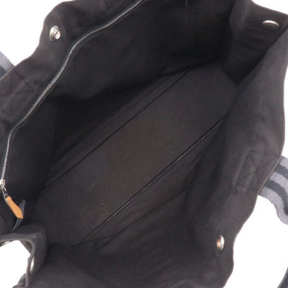 Hermes Fourre Tout MM Tote Bag Cotton Canvas Black Unisex Handbag