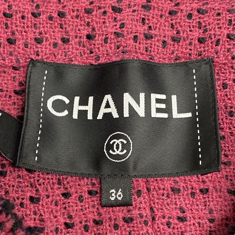 Chanel Jacket Size 36 S Women - P73610 Black And Pink Long Sleeves / Collarless