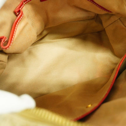 Celine Handbag Macadam PVC Beige Red Gold Hardware Women