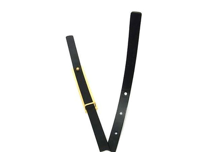 Bvlgari Bvlgari Leather Gold Hardware Belt Ladies Black Bi7678