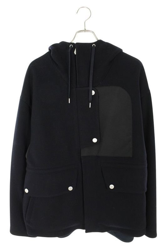 Hermes 24AW Wool Hooded Coat Men's 50