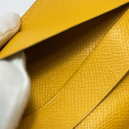 Hermes Notebook Cover Agenda Vision Calf Green Yellow with Initial