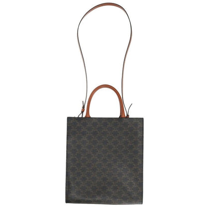 Celine Vertical Cabas Small Triomphe Logo Leather 2WAY Tote Bag Men's