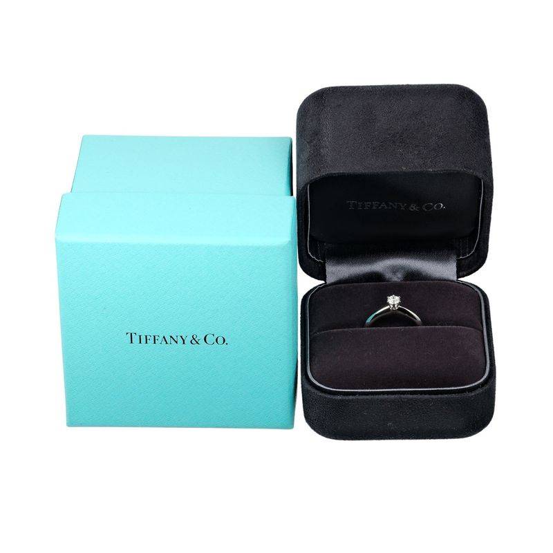 Tiffany & Co Solitaire 0.21ct Vs1/i/3ex Pt950platinum × Diamond #8 Ladies 3.62g
