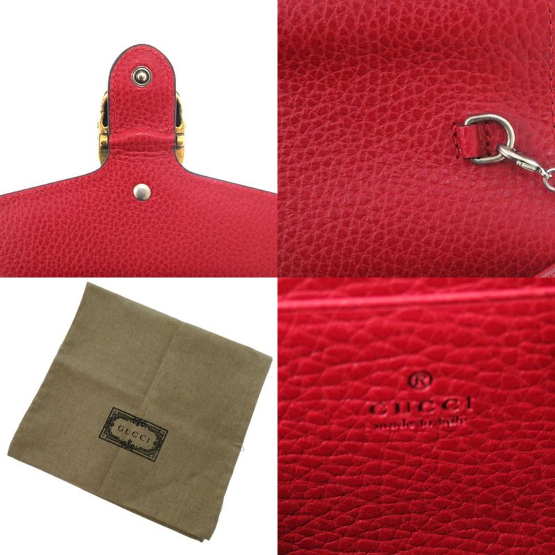 Gucci Dionysus 746056 Long Wallet Leather Red 0671 Red Chain Wallet Gucci