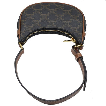Celine Ava Mini Triomphe Handbag 10i602ds1.04lu PVC Cuffskin Tan Gold