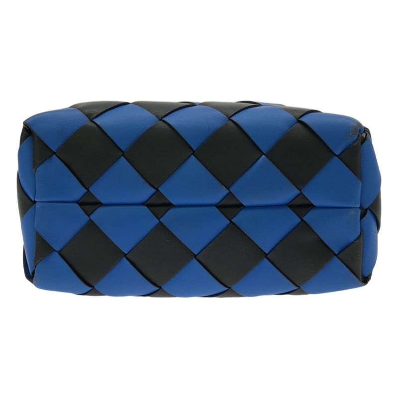 Bottega Veneta Leather Maxi Intrecciato Handbag Tote Bag - Signal Blue Black -